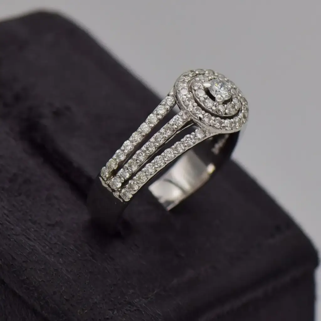 18ct White Gold Engagement Ring - View 2