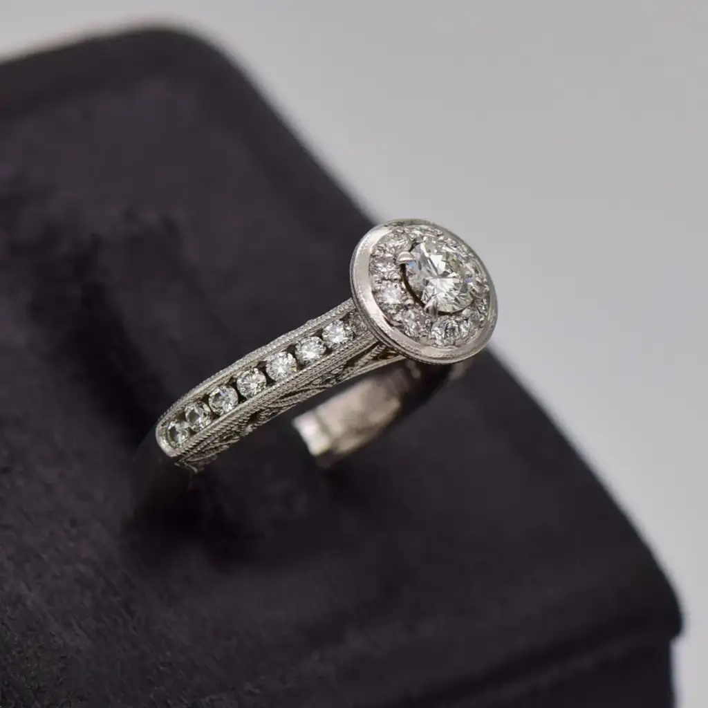 18Ct White Gold Engagement Ring - View 2