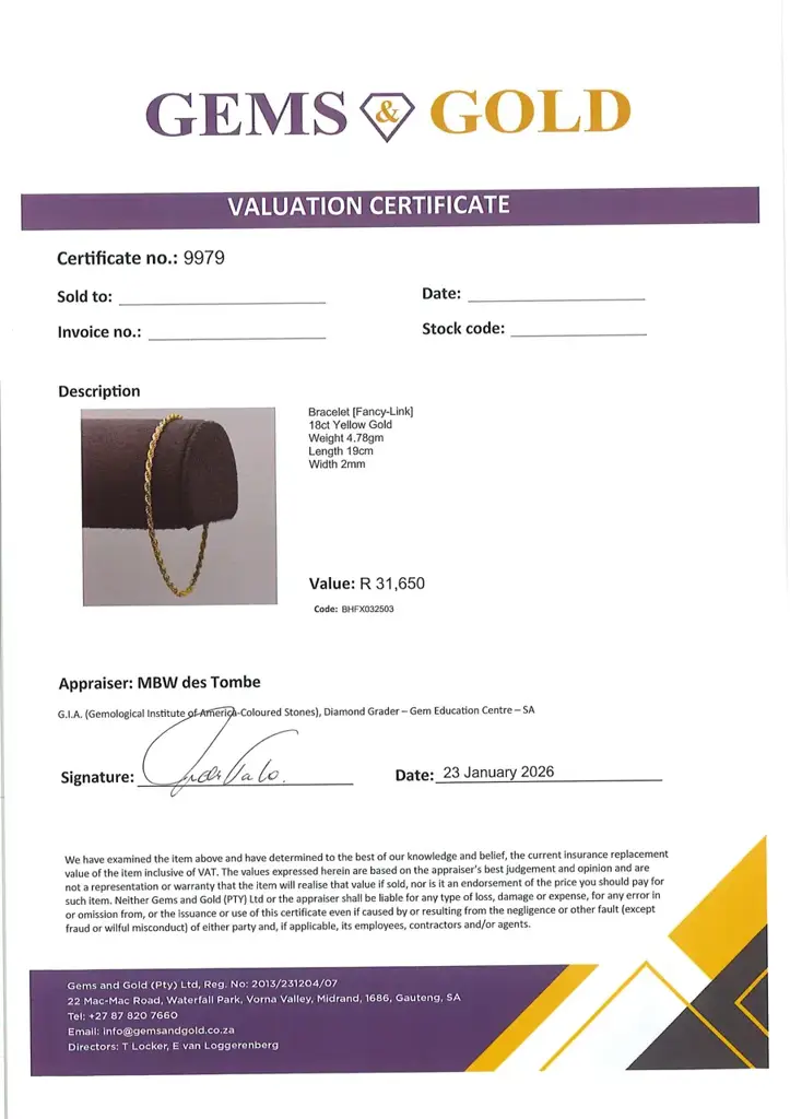 18ct Yellow Gold Bracelet Fancy-Link - View 3