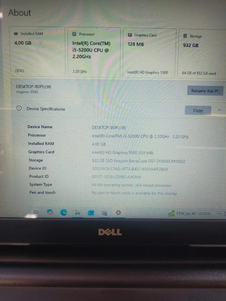 Dell Core I5, 5Th Gen, 4Gb Ram & 1Tb Ssd Laptop - View 5