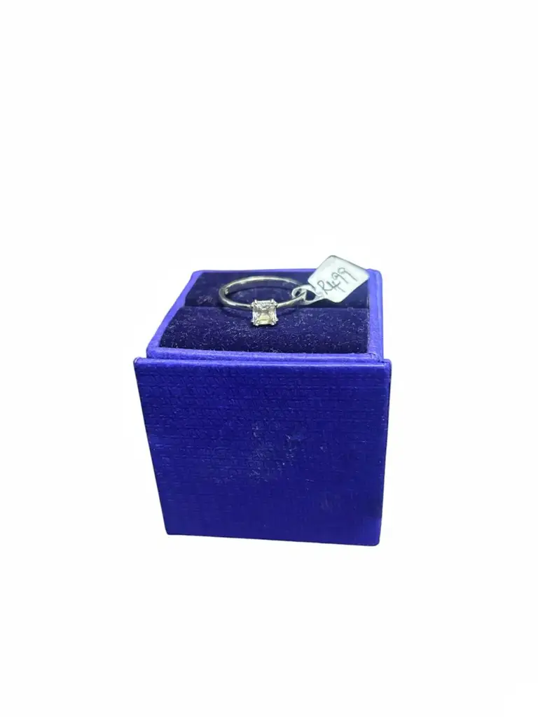 Silver Swarovski Square Cut Ring