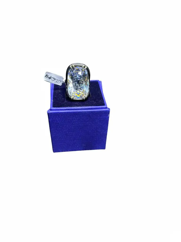 Swarovski Ring With Marquise-Cut Crystal Set In Black-Colored Metal