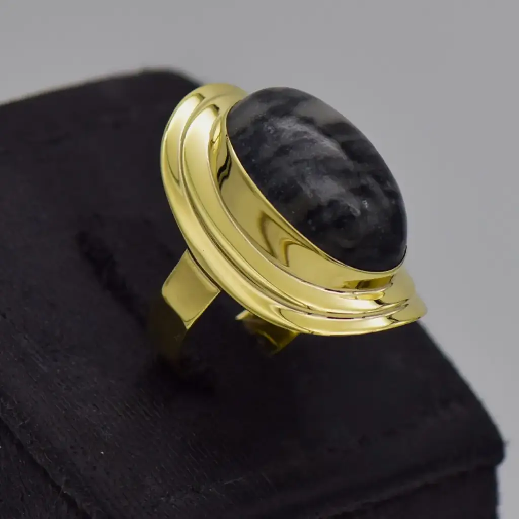 8ct Yellow Gold Dress Ring - View 2