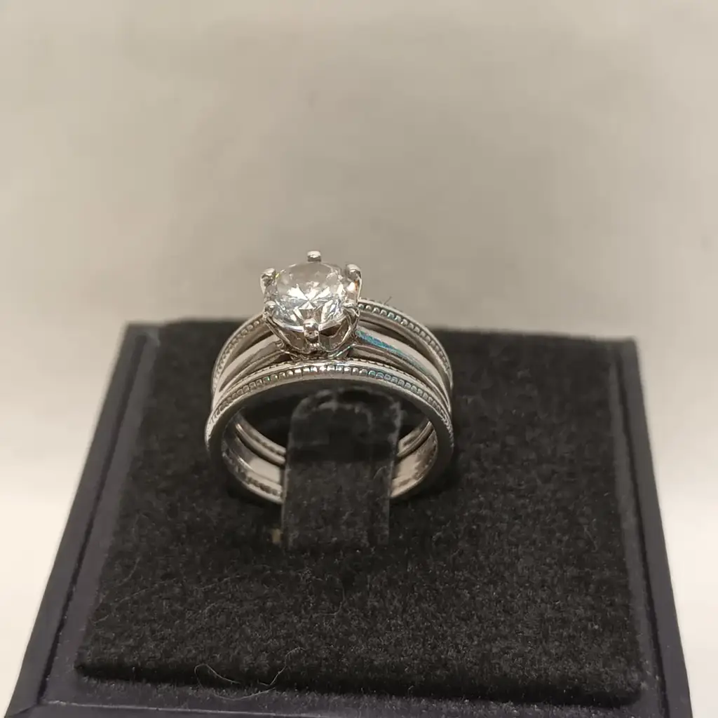 Sterling Silver 925 3-Piece Ring (Size K)