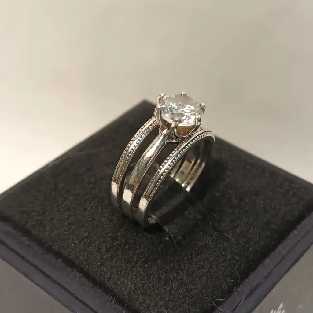 Sterling Silver 925 3-Piece Ring (Size K) - View 2
