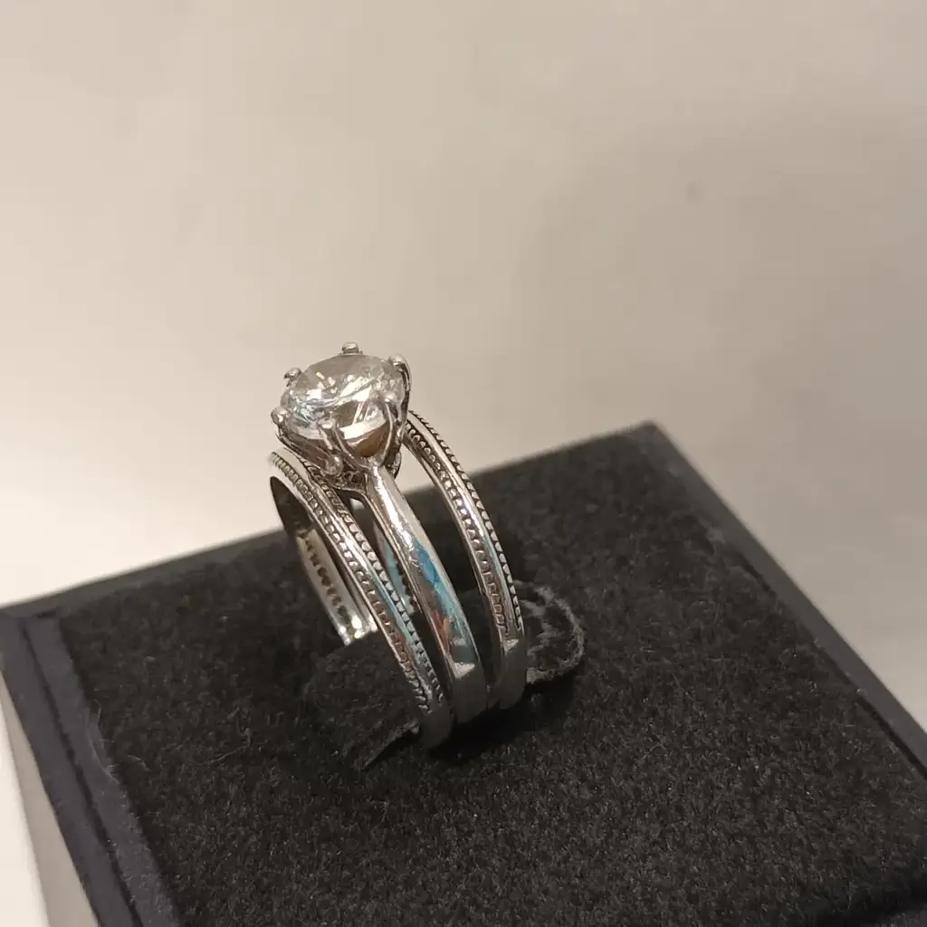 Sterling Silver 925 3-Piece Ring (Size K) - View 3