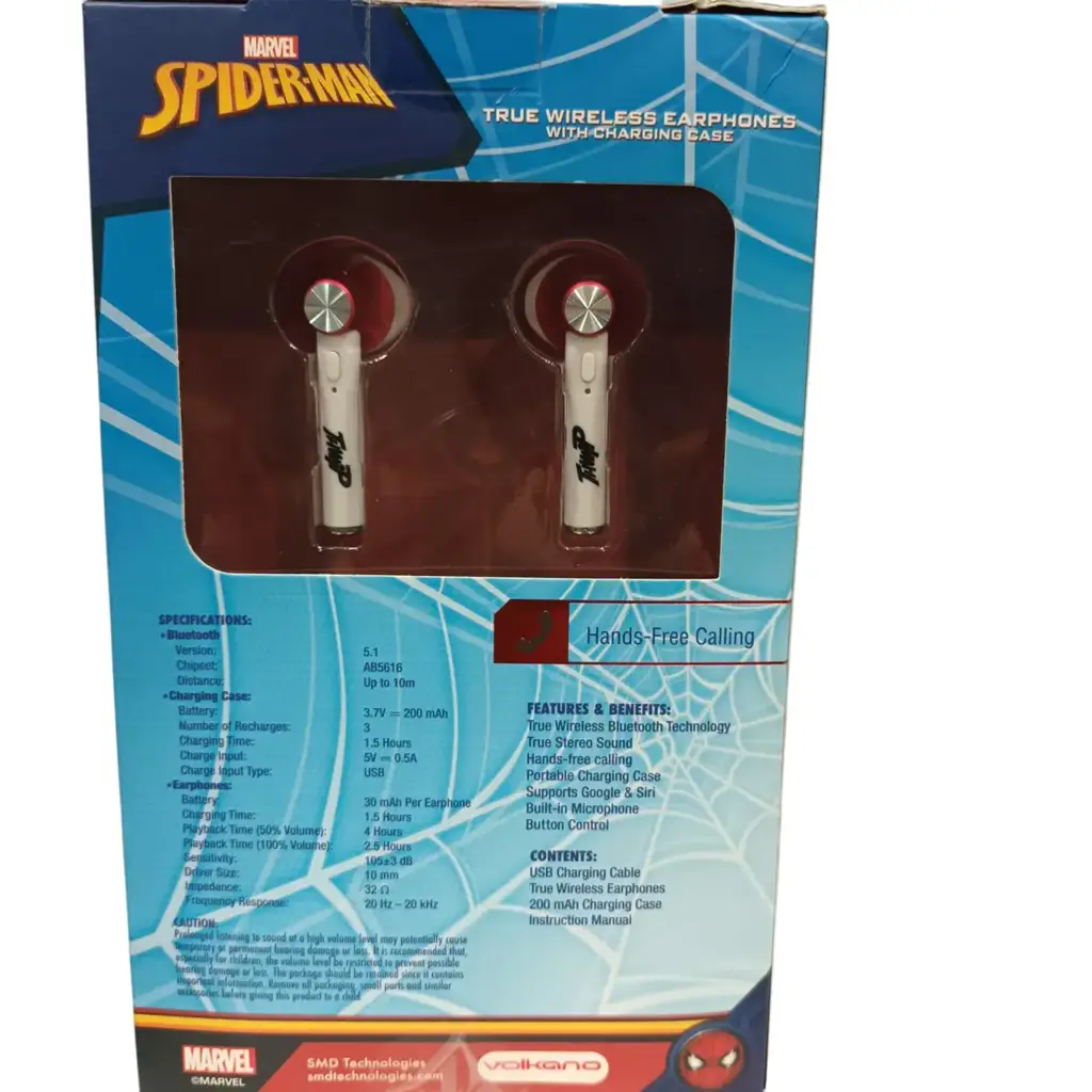 Volkano Marvel Spider-Man Wireless Earphones With Charging Case - View 4