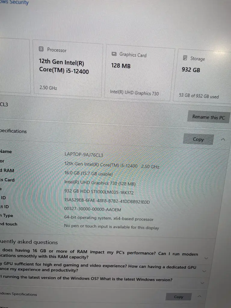 Lenovo Aspire corei5 12Th Gen HDD1TB RAM16GB Desktop - View 5
