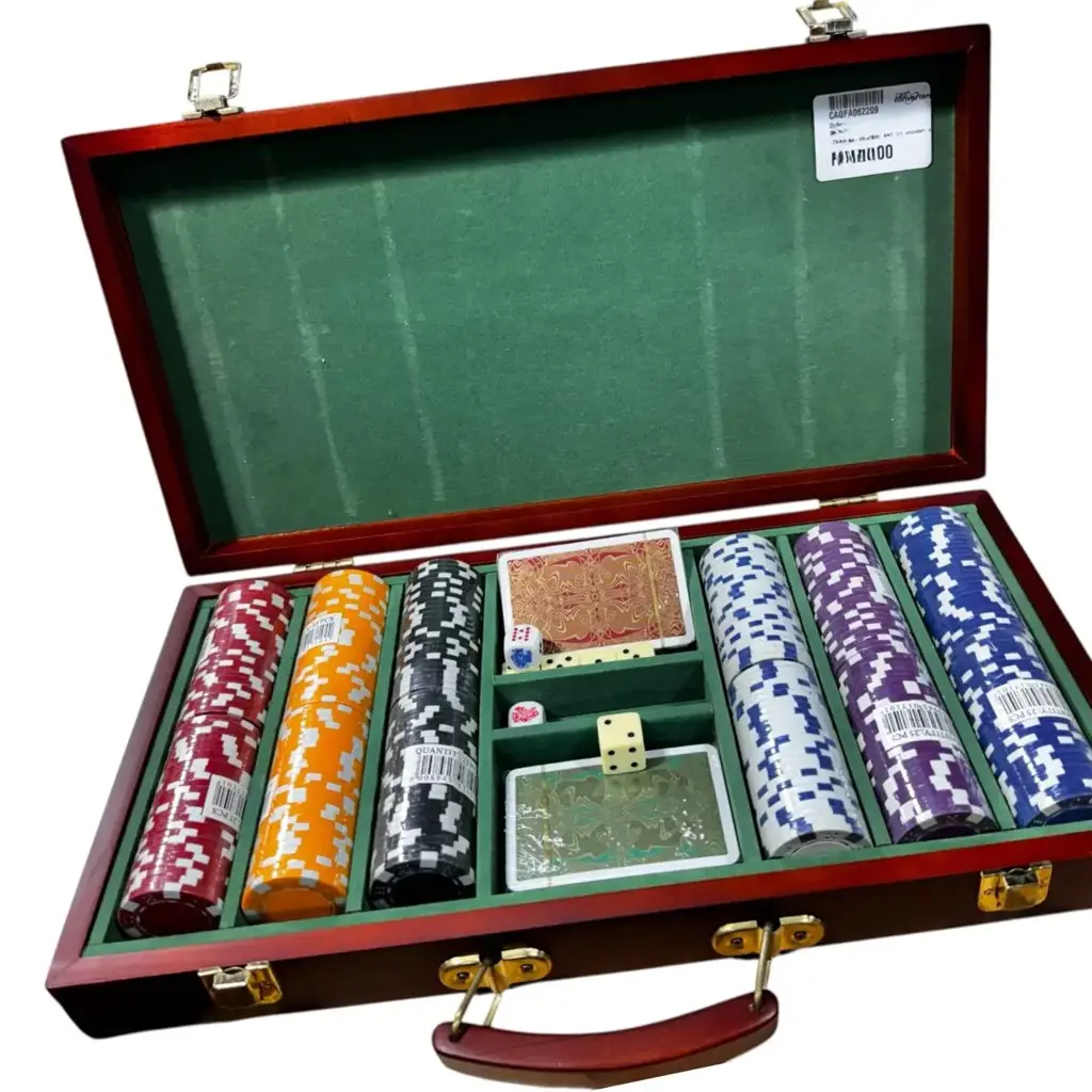 Deluxe Poker & Casino Set In Wooden Case - View 3