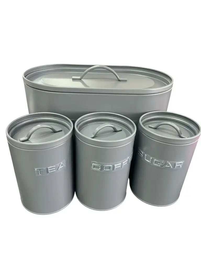 Btrad Bin With 3Pcs Canisters/Grey In Colour