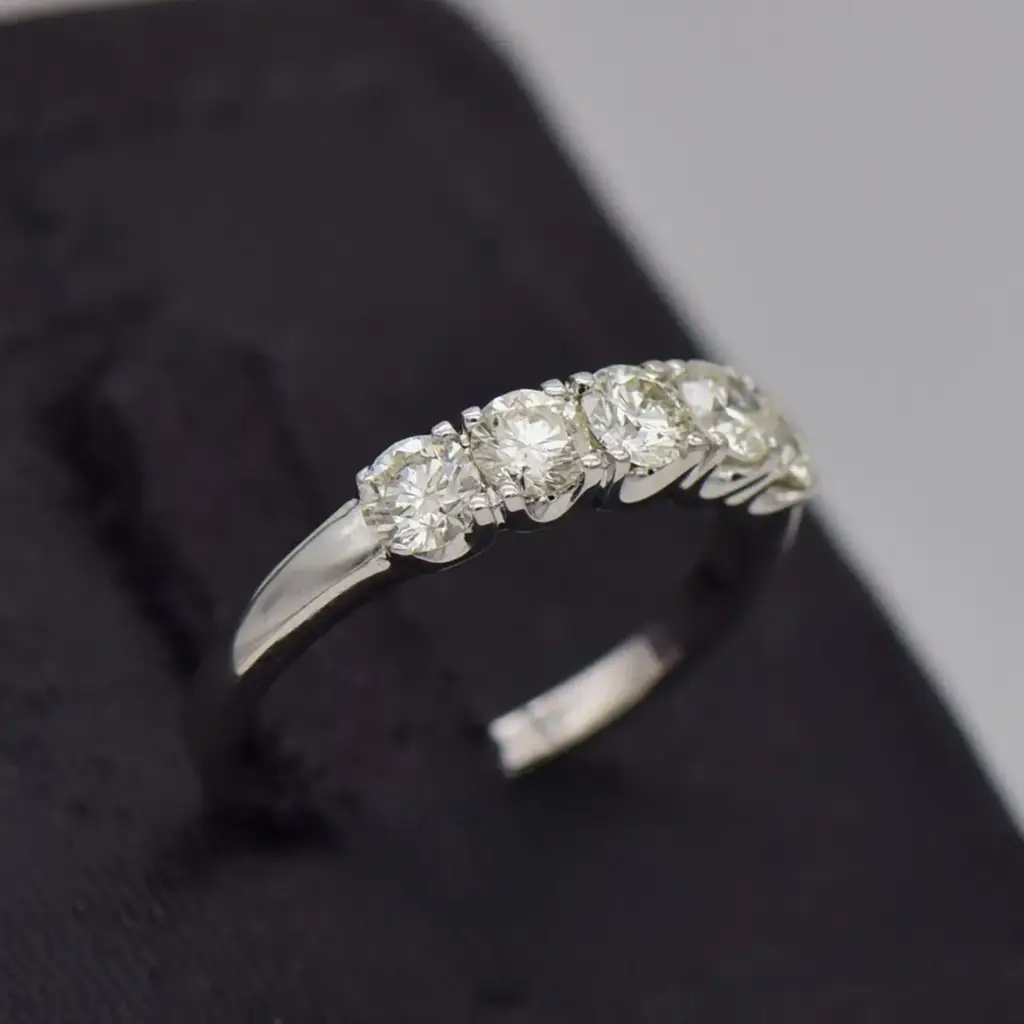 18ct White Gold Half Eternity Ring - View 2