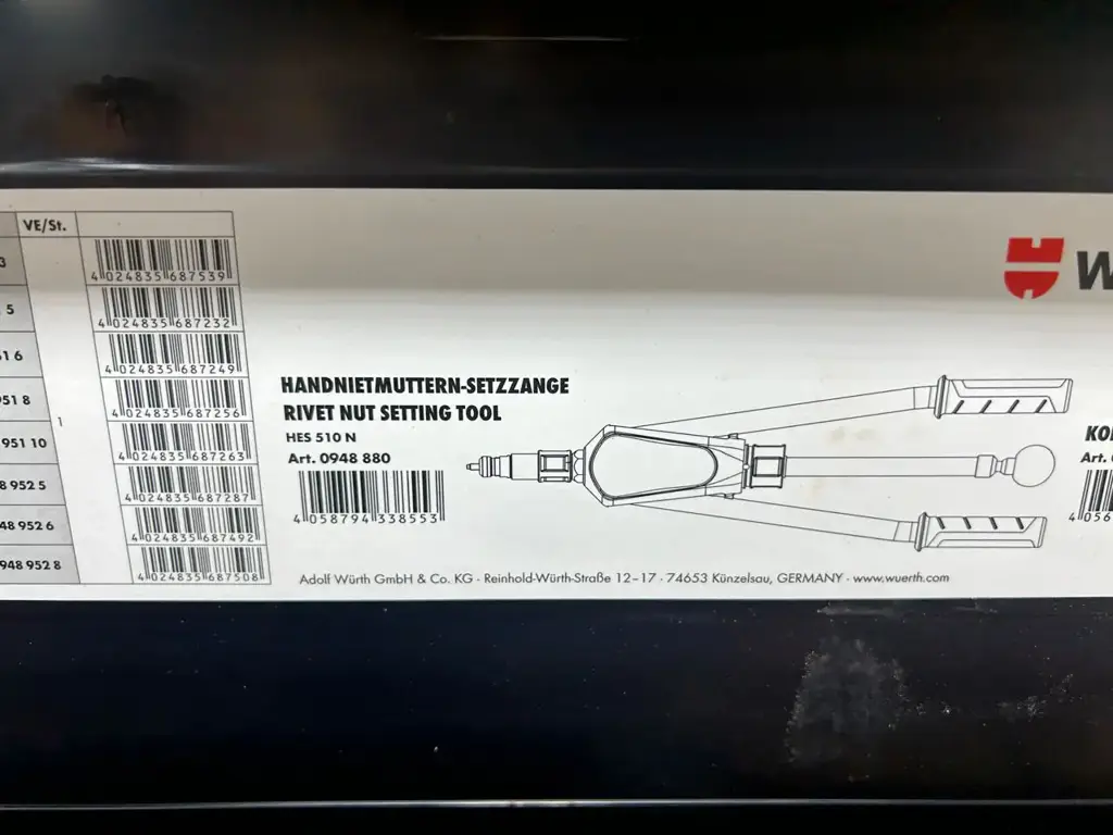 Würth Hes 510 N Blind Rivet Nut Setting Pliers - View 2