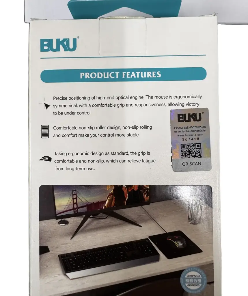 Buku Q3 Wired Gaming Mouse With 3D Scroll Wheel - View 4