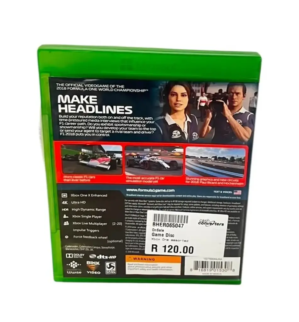 Xbox One F1 2018 Game Disc - View 3