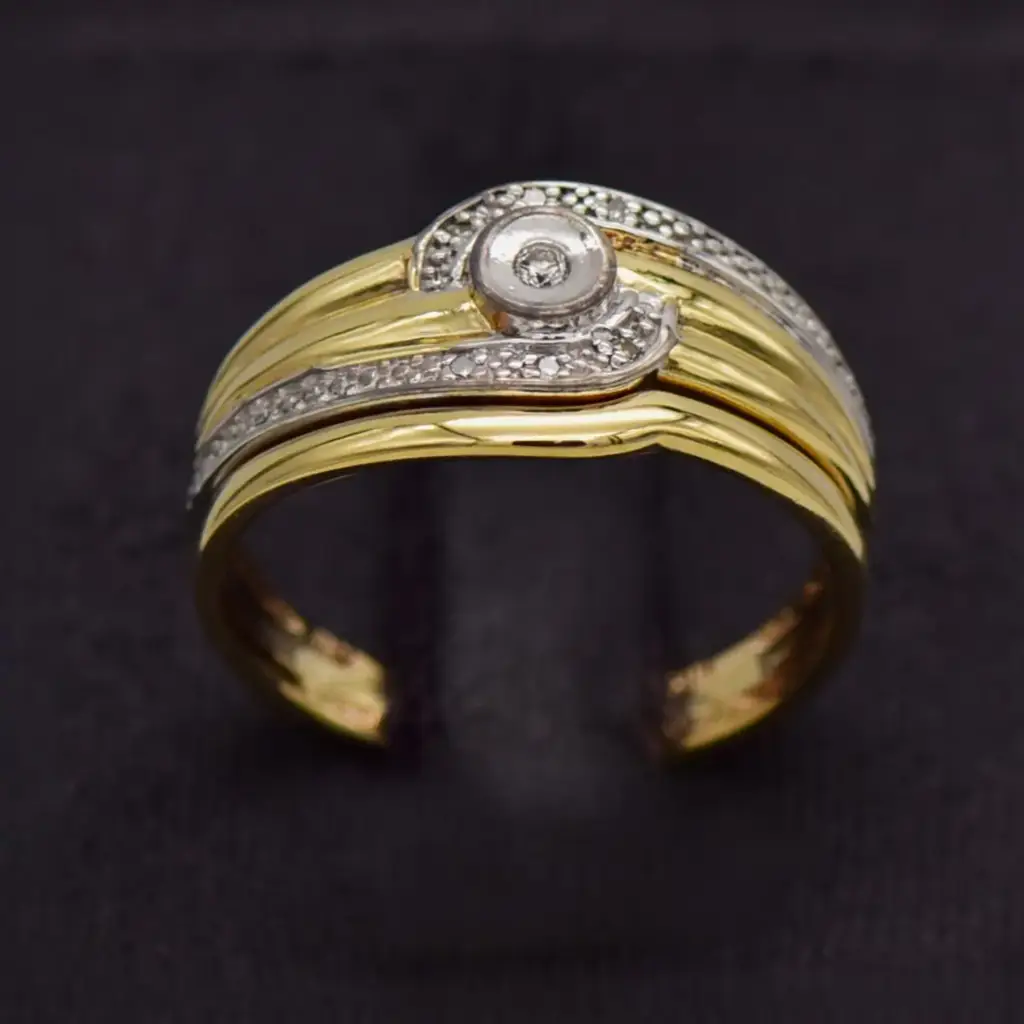 9Ct Yellow Gold Wedding Ring Twin Set