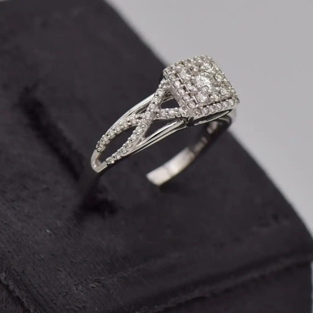18ct White Gold Engagement Ring - View 2