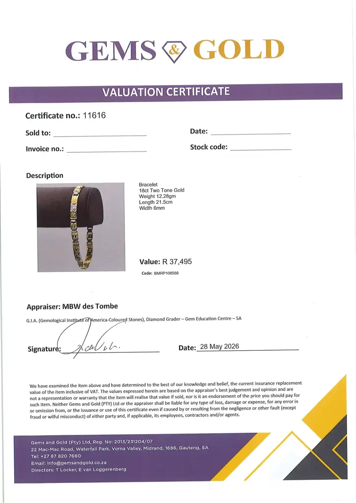 18ct Two Tone Gold Bracelet - View 2