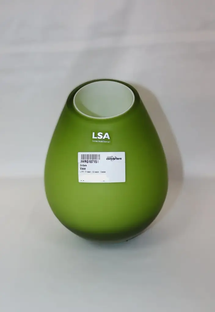 Lsa International Lime Green Mouth-Blown Cased Glass Vase - View 2