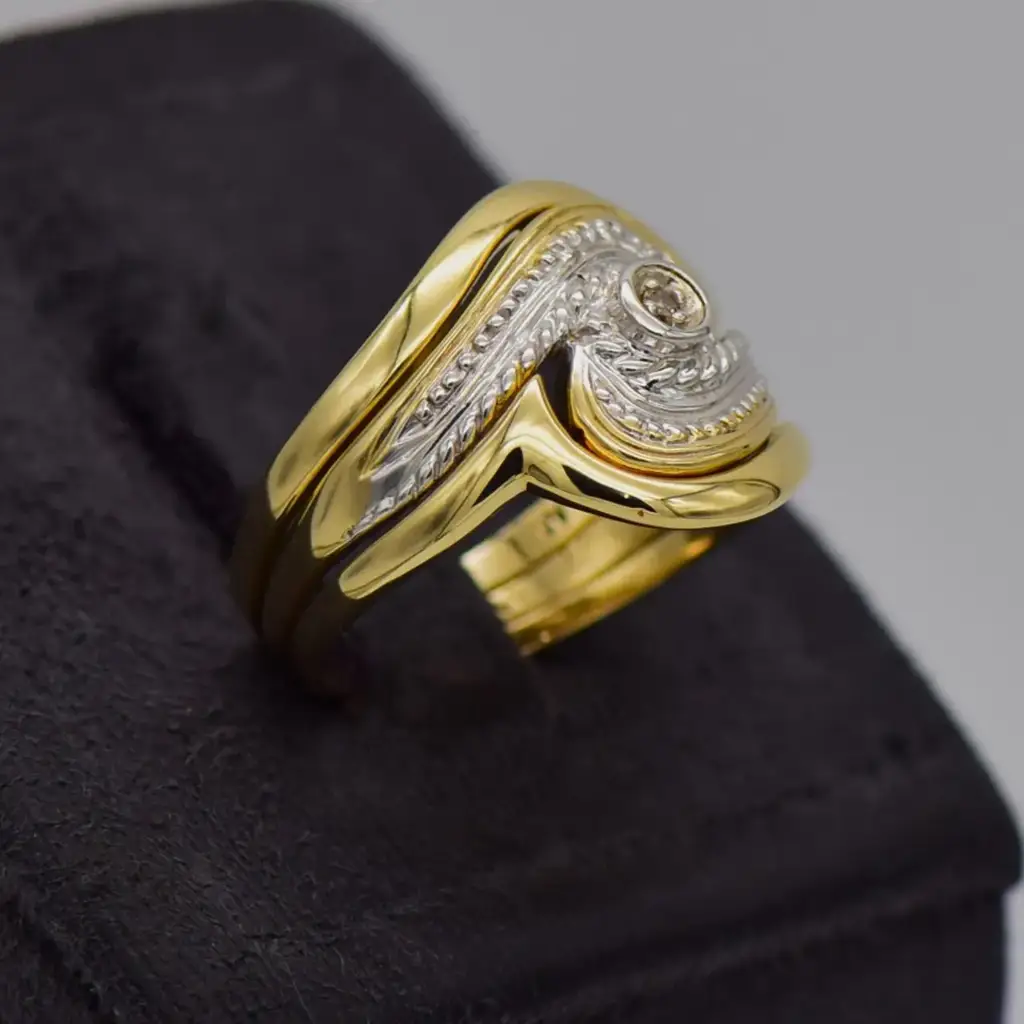 9ct Yellow Gold Wedding Ring Trip Set - View 2