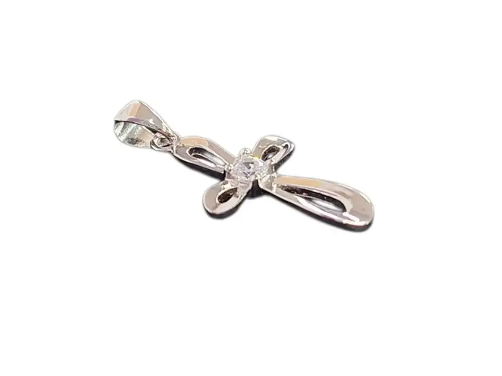 925 Silver Cross Pendant Cz Ssrl004 12X18mm - View 2