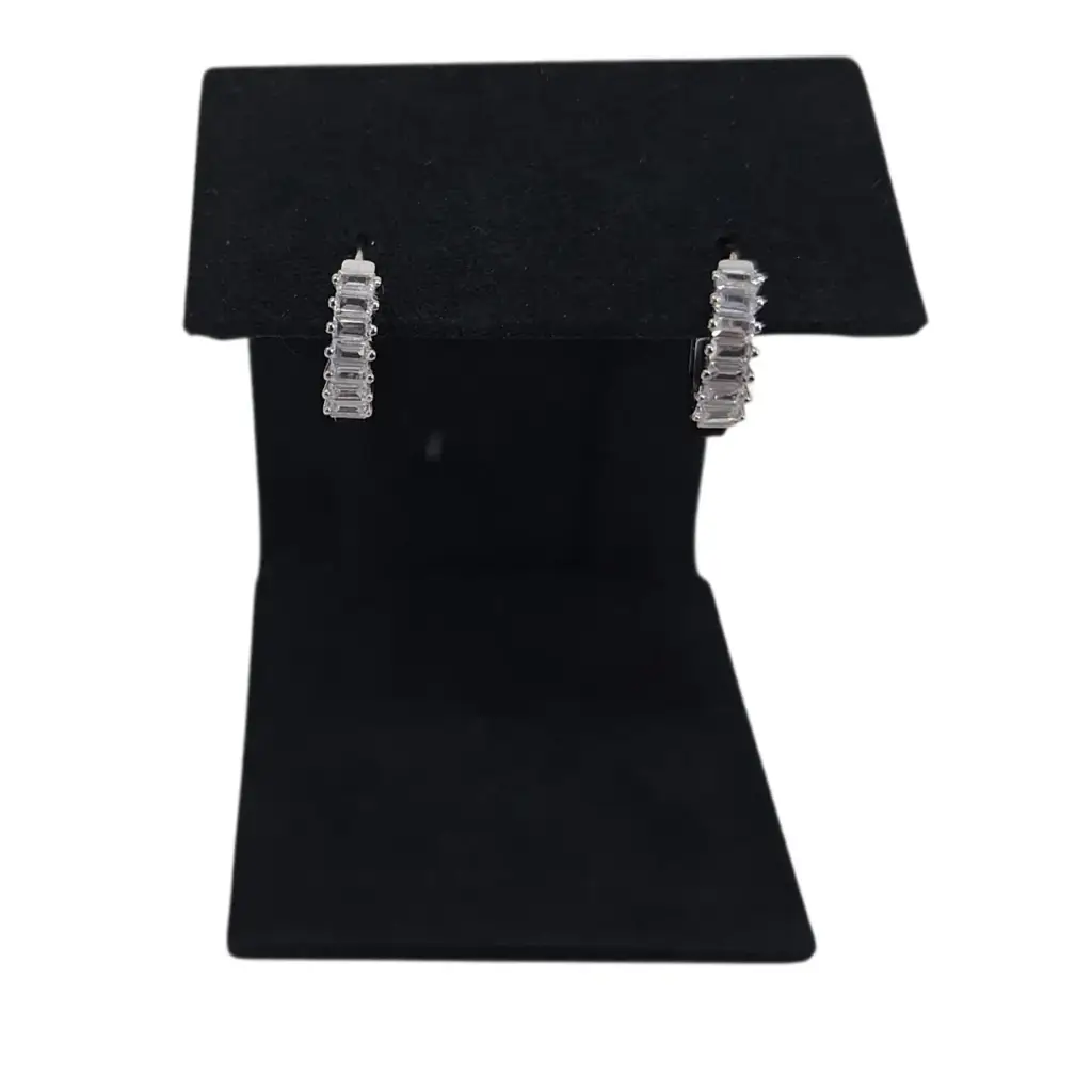 925 Silver Cz Huggies Mser040 Ladies Earring - View 2