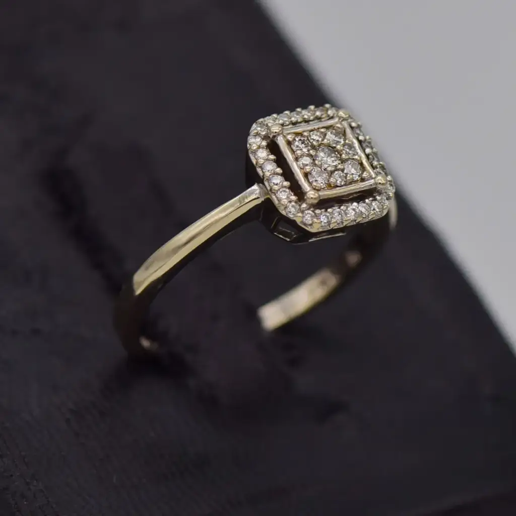 18ct White Gold Halo Ring - View 2