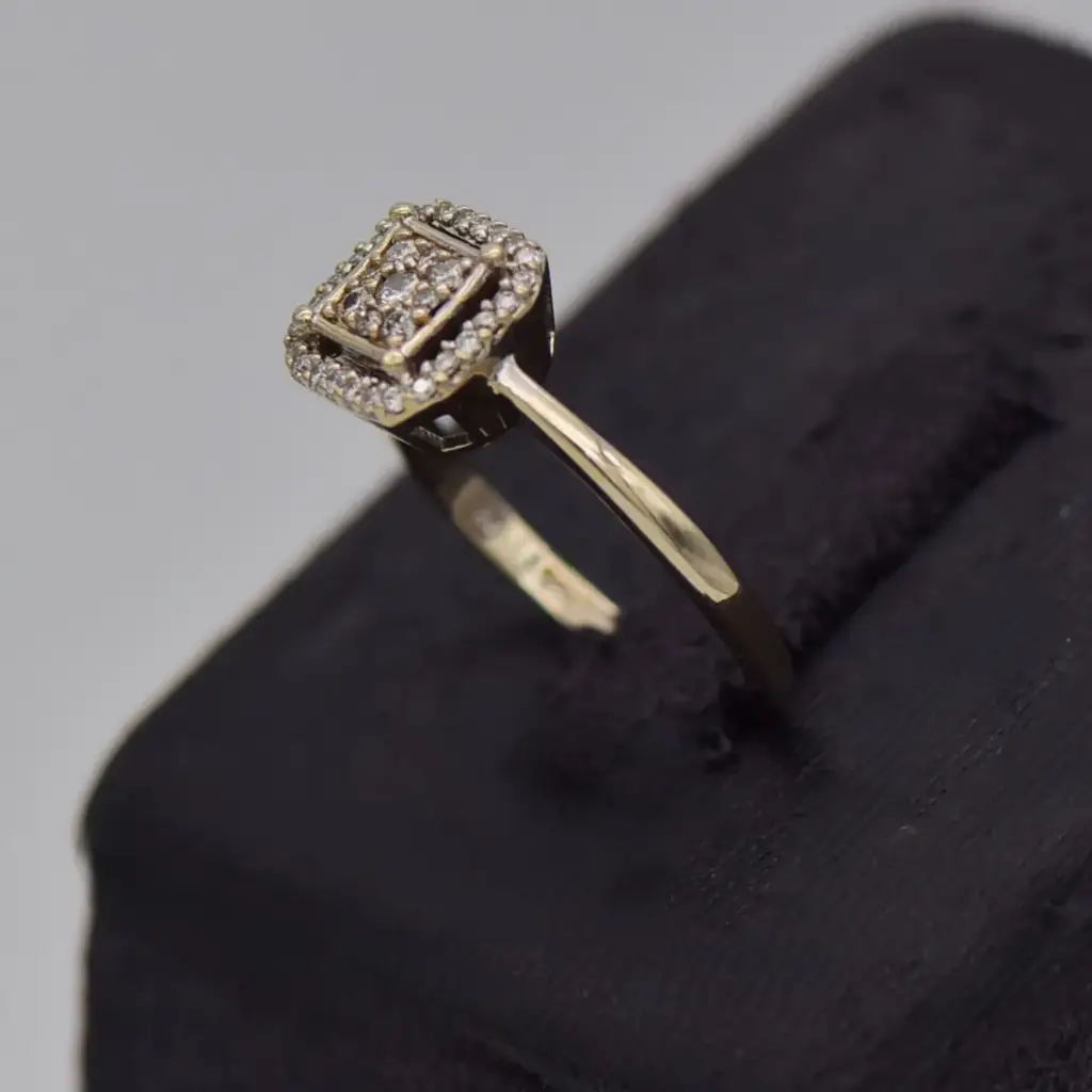18ct White Gold Halo Ring - View 3
