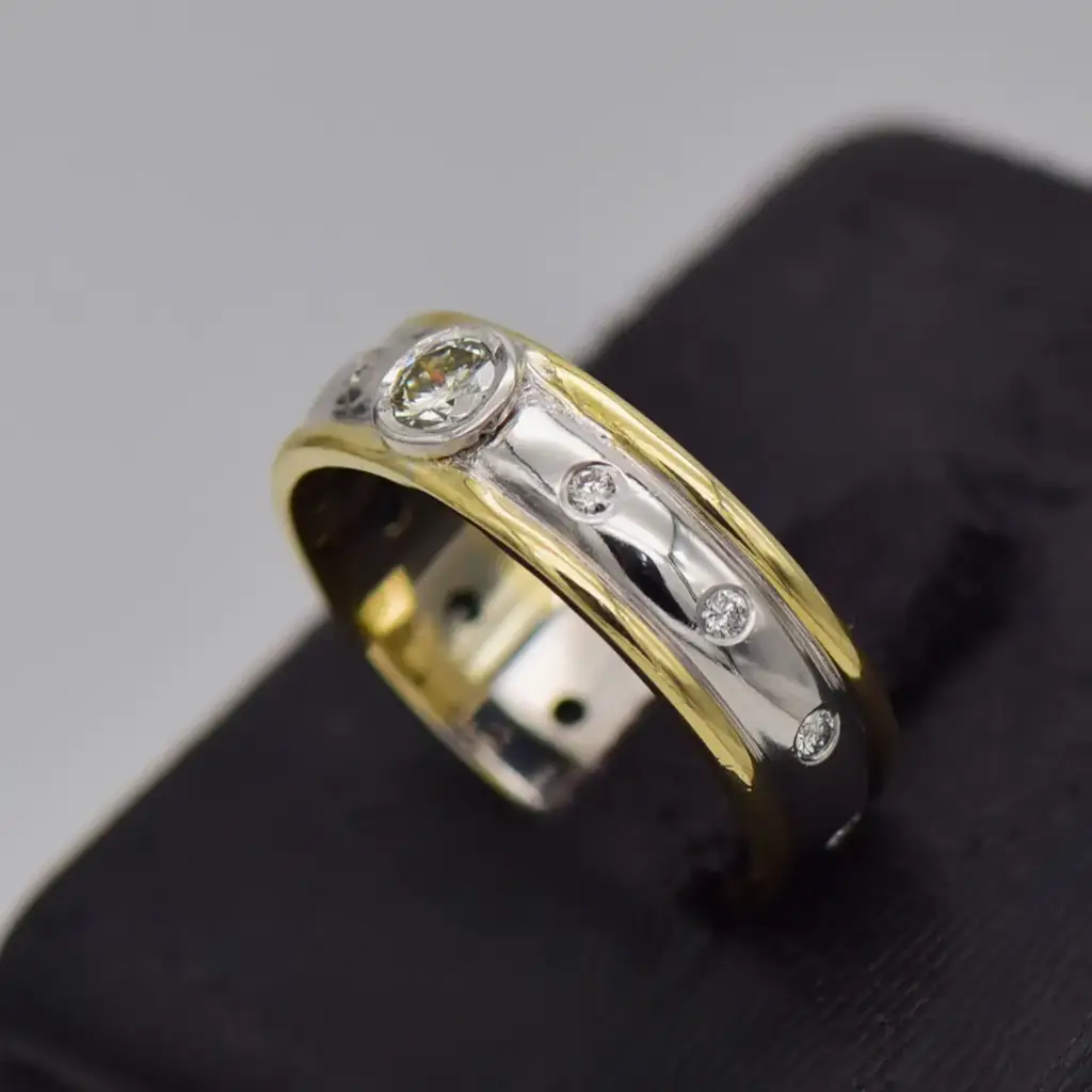 14ct Two Tone Gold Engagement Ring - View 3