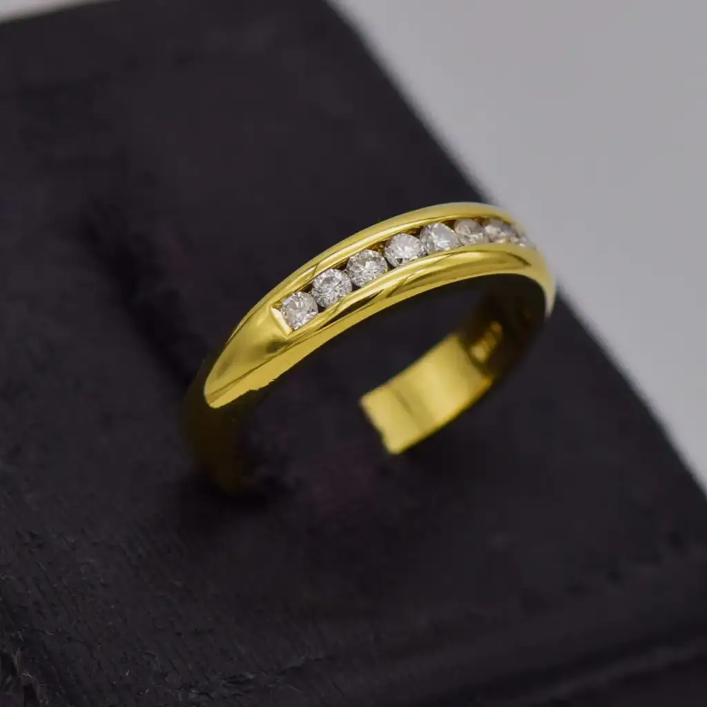 18ct White Gold Half Eternity Ring - View 2