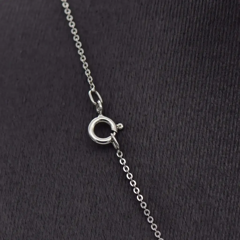 17ct White Gold Chain & Pendant - View 4