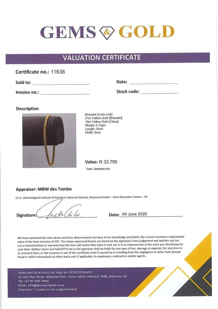 18ct & 21ct Yellow Gold Bracelet Curb-Link - View 3