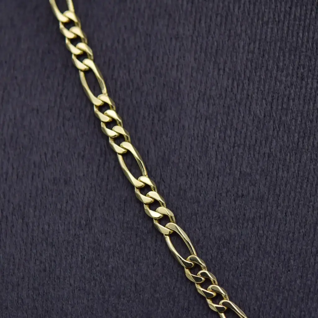 18ct Yellow Gold Chain Figaro-Link - View 2