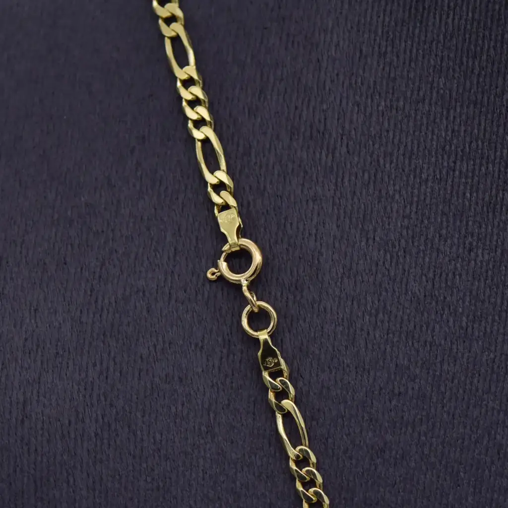 18ct Yellow Gold Chain Figaro-Link - View 3