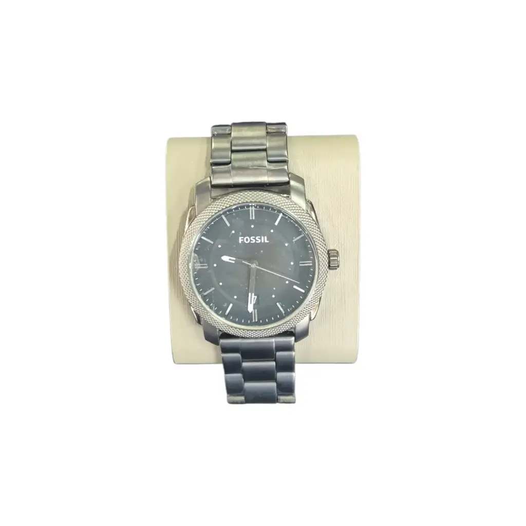 Fossil Machine Black Dial And Steel Bracelet 42Mm Men's Watch