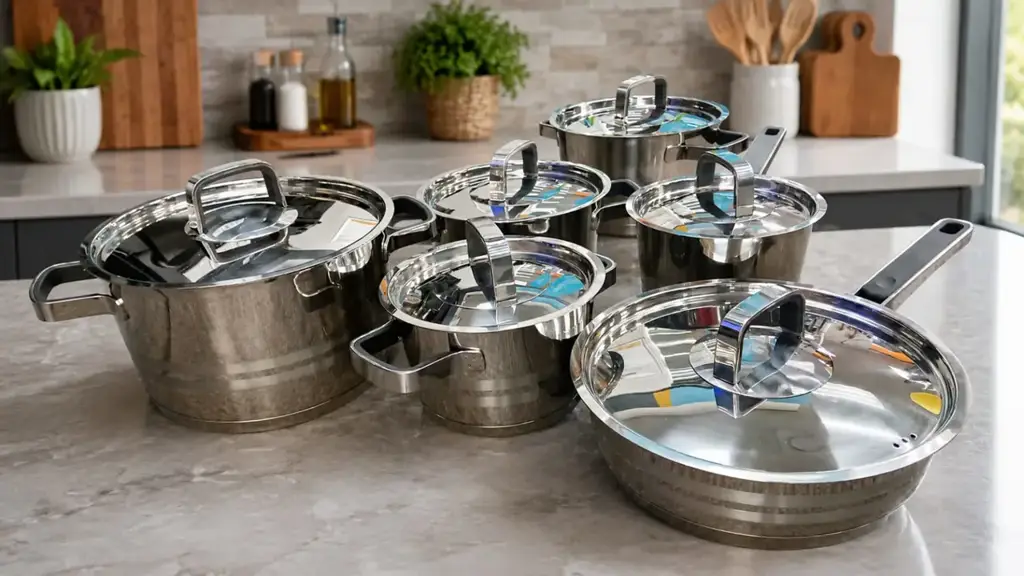 Totally Home Heavy Duty Pot Set – 12 Piece Stainless Steel Cookware Set
