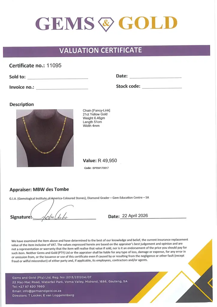 21ct Yellow Gold Chain Fancy-Link - View 4