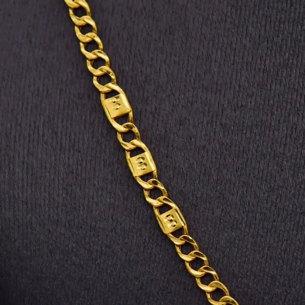21ct Yellow Gold Chain Fancy-Link - View 2