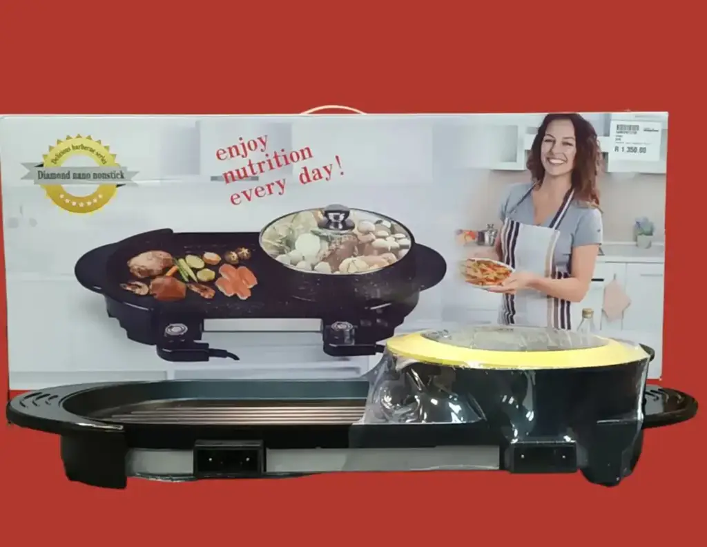 Diamond Nano Non-Stick BBQ Grill with Hot-Pot (JF-K16) New