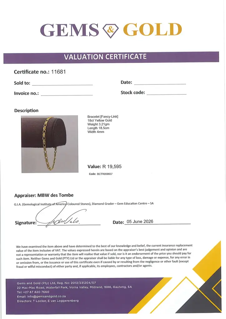 18ct Yellow Gold Bracelet Fancy-Link - View 3