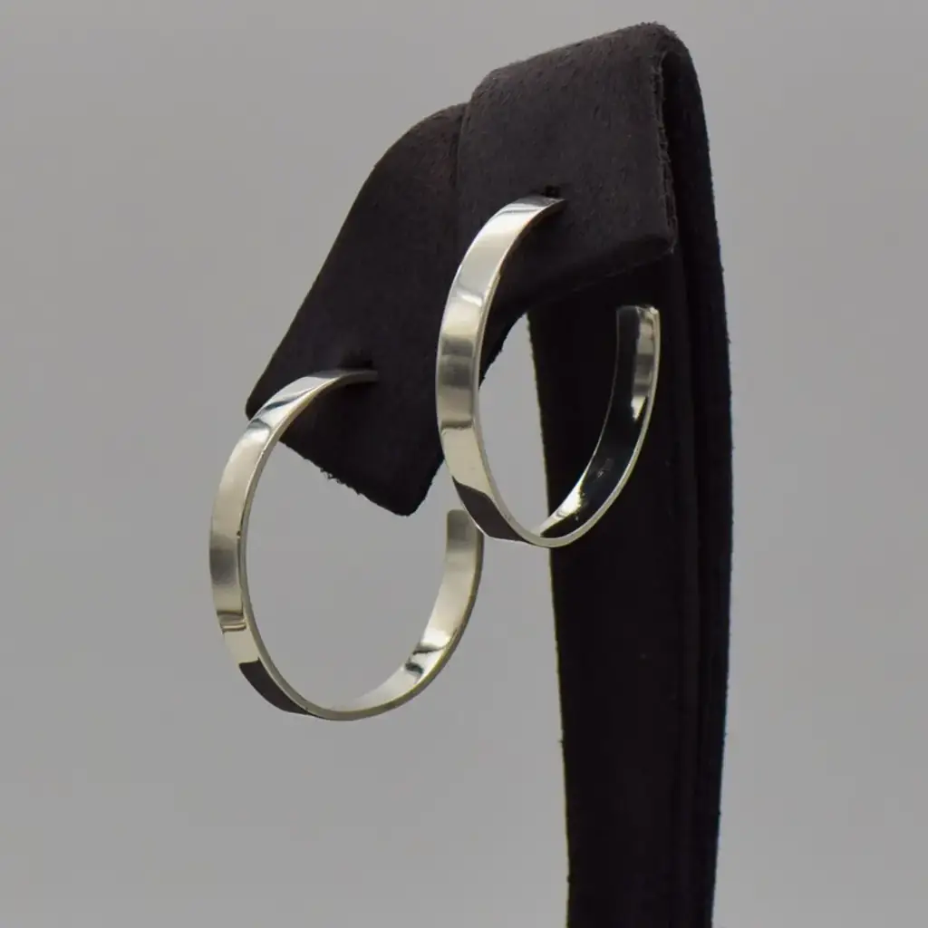 925 Silver Open Hoop Earrings