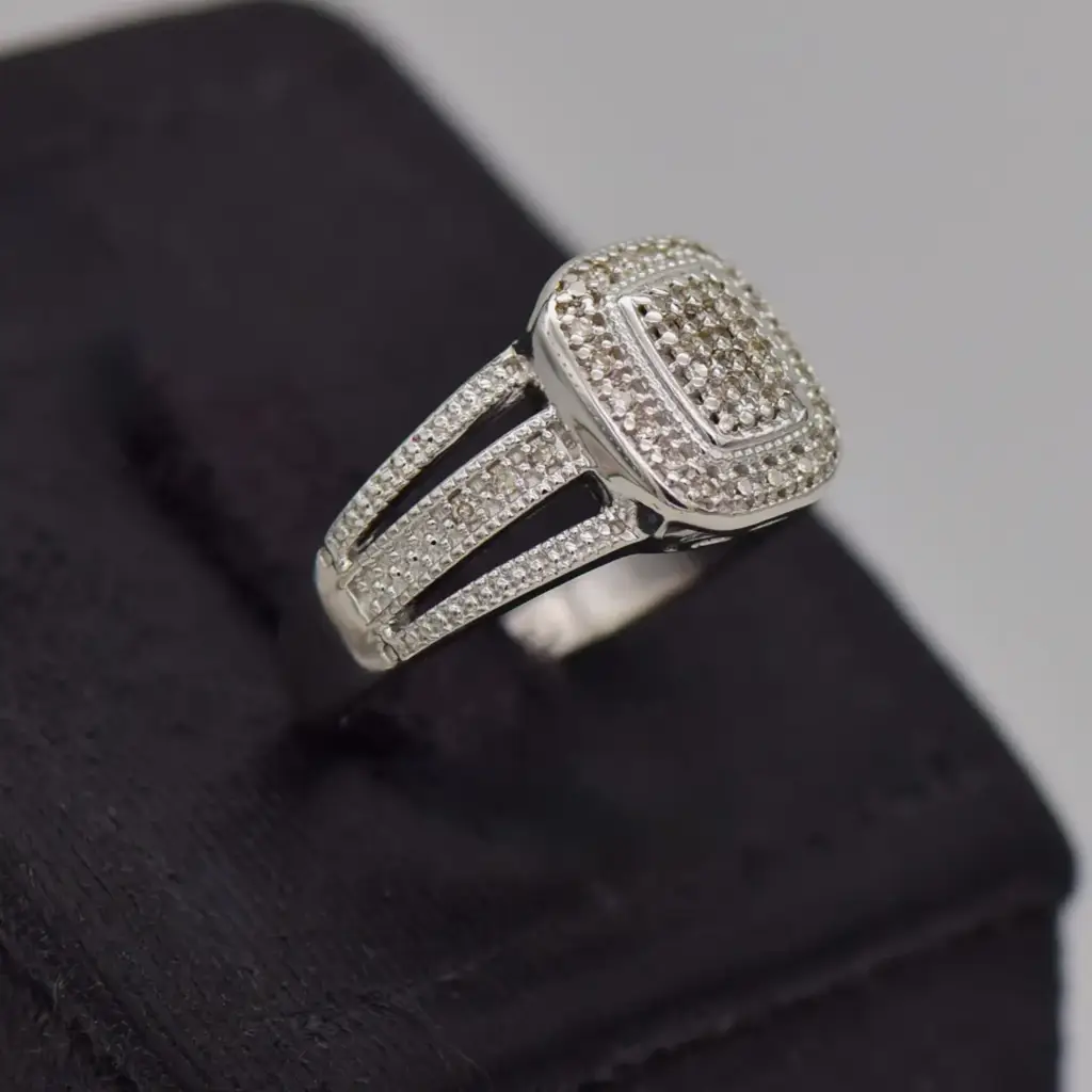 9ct White Gold Dress Ring - View 2