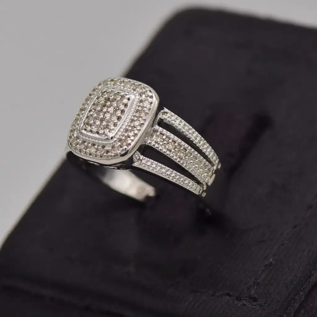 9ct White Gold Dress Ring - View 3