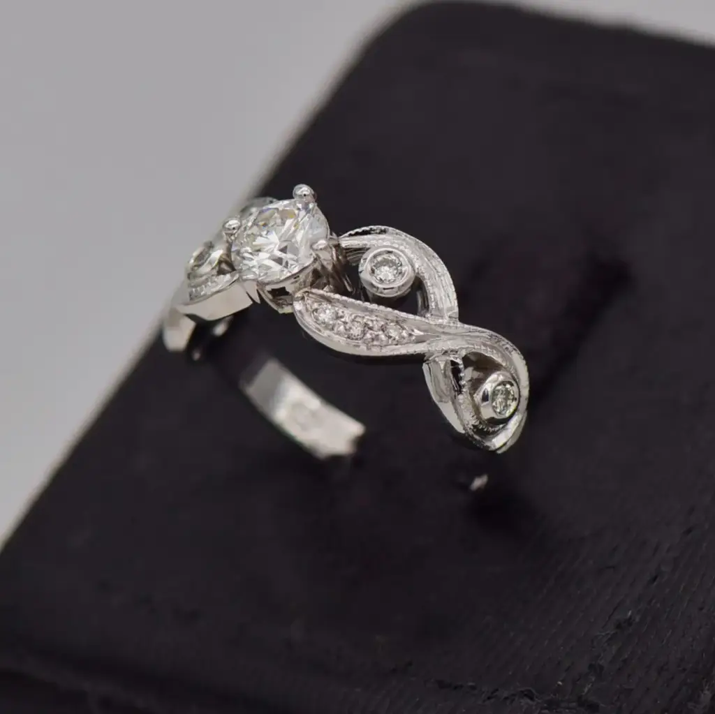 14ct White Gold Dress Ring - View 3