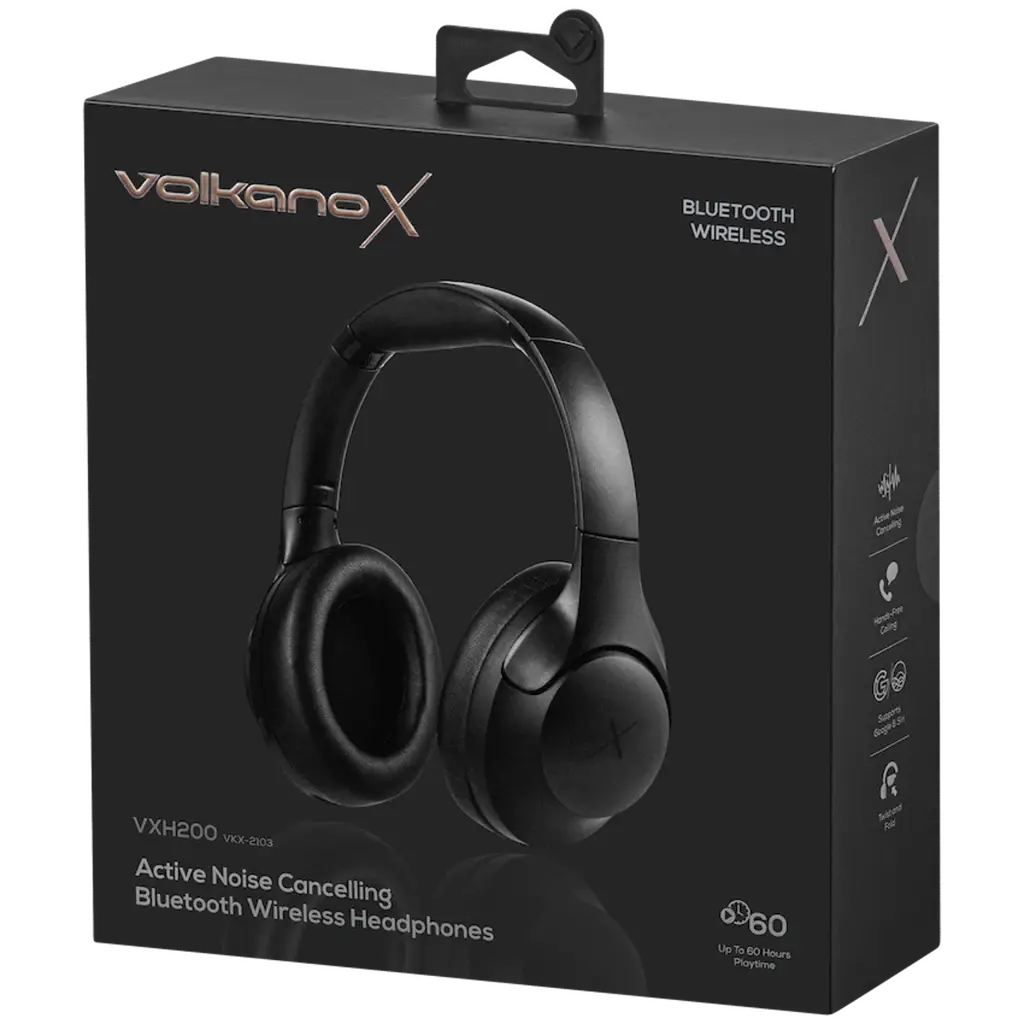Volkanox Vxh200 Bluetooth Headphones With Anc – Black - View 2