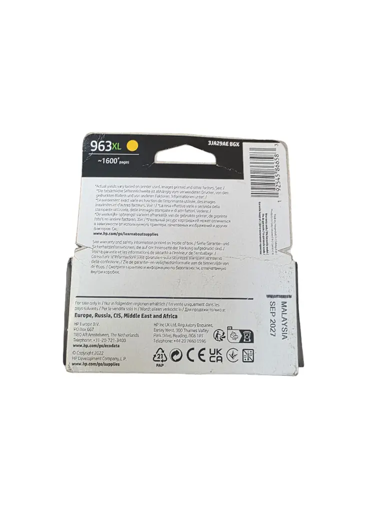 Hp 963Xl Yellow High Yield Original Inkjet Cartridge - View 2