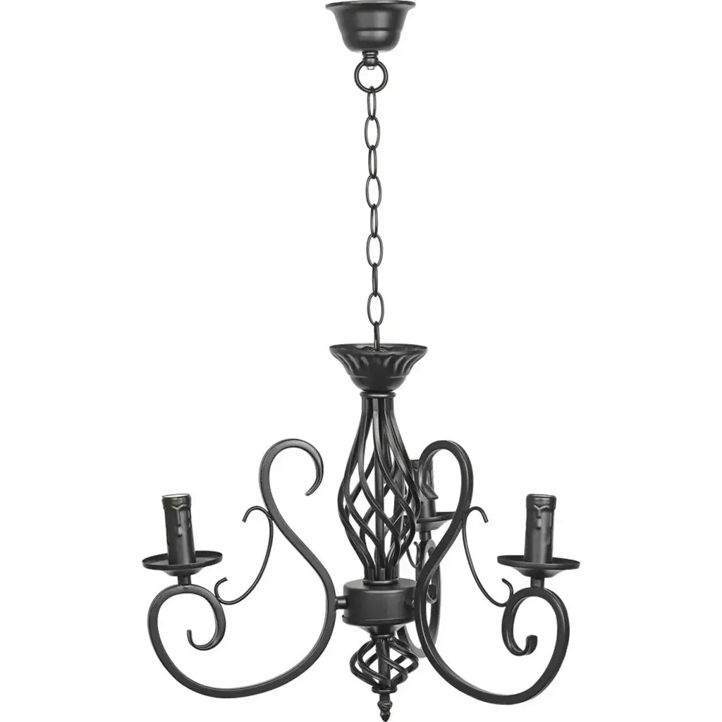 Radiant 3Lt Chandelier Black E14 3X428w