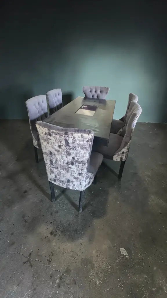 Wooden Dining Table 6 Chairs
