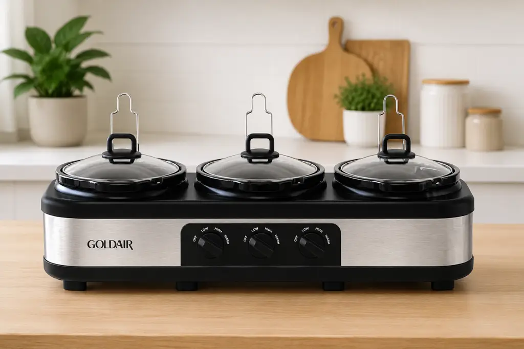 Goldair Gsc-325 Triple Pot Slow Cooker