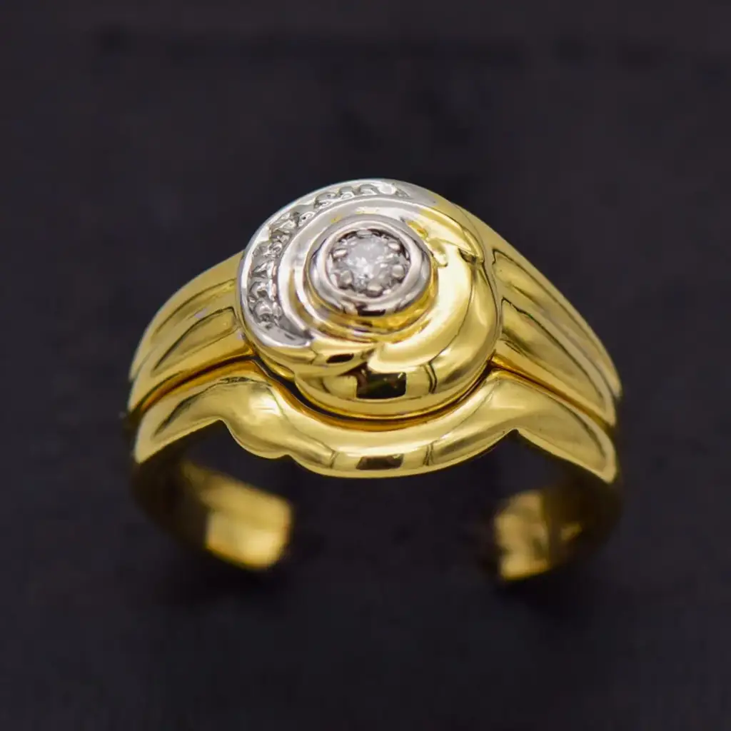 18ct Yellow Gold Wedding Ring Twin Set