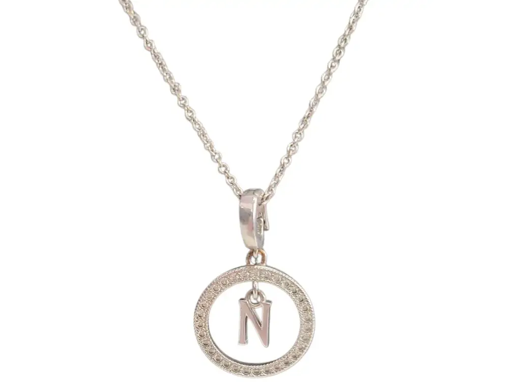 Silver 3.5G Initial "N" Pendant Chain - View 4